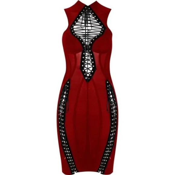 Agent Provocateur Skylar Red Corset Dress AP4 Large NWT